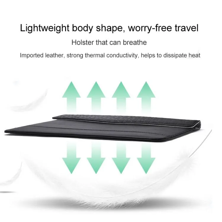 13-14 Inch Ultra-thin Magnetic Holster for Horizontal Embossed Notebook with Liner Bag
