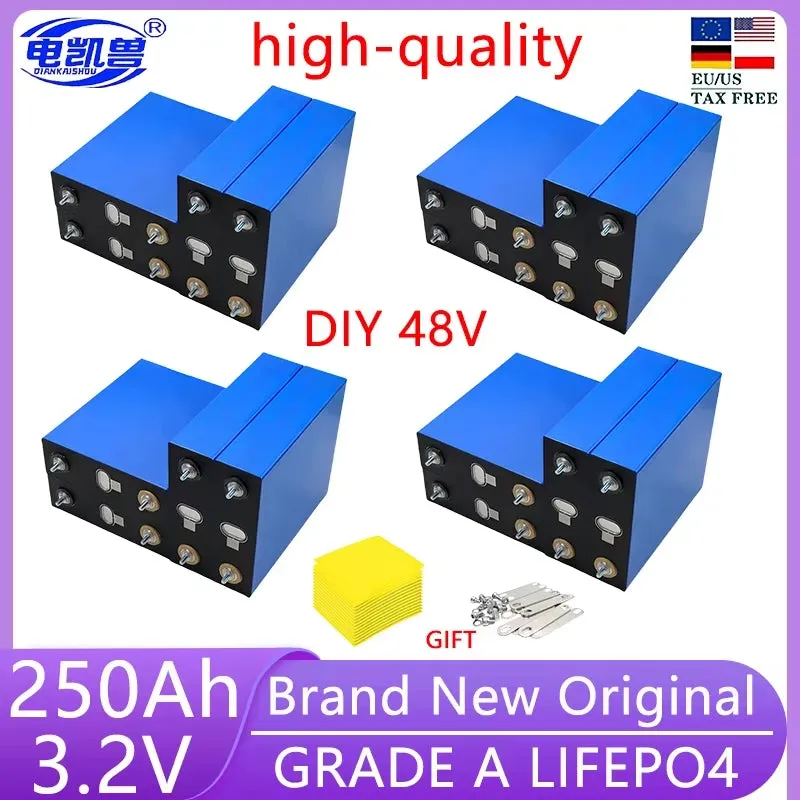 16Pcs 3.2V 320Ah 280Ah 310AH 105Ah 150Ah Lifepo4 Battery 3C Lithium Iron Phosphate Battery for 4S 48V Golf Cart Yacht RV Solar