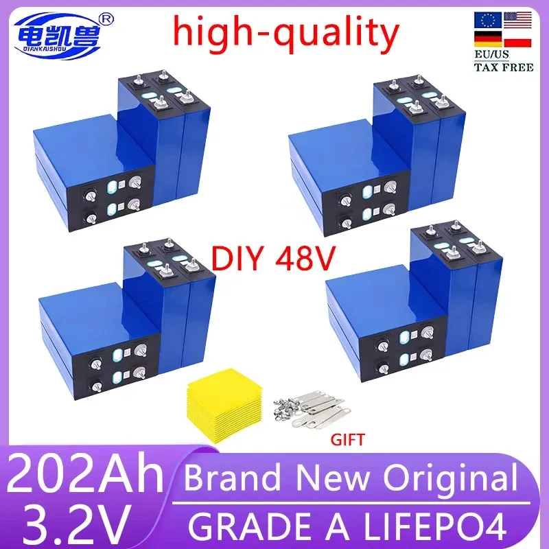 16Pcs 3.2V 320Ah 280Ah 310AH 105Ah 150Ah Lifepo4 Battery 3C Lithium Iron Phosphate Battery for 4S 48V Golf Cart Yacht RV Solar