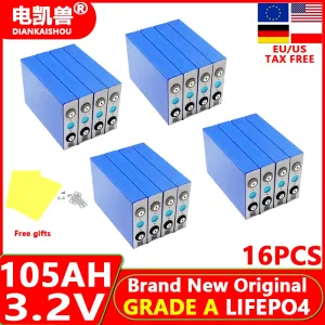 16Pcs New 3.2V 320Ah 280Ah 150AH 105Ah Lifepo4 Battery 3C Lithium Iron Phosphate Battery for 4S 12V 24V Golf Cart Yacht RV Solar