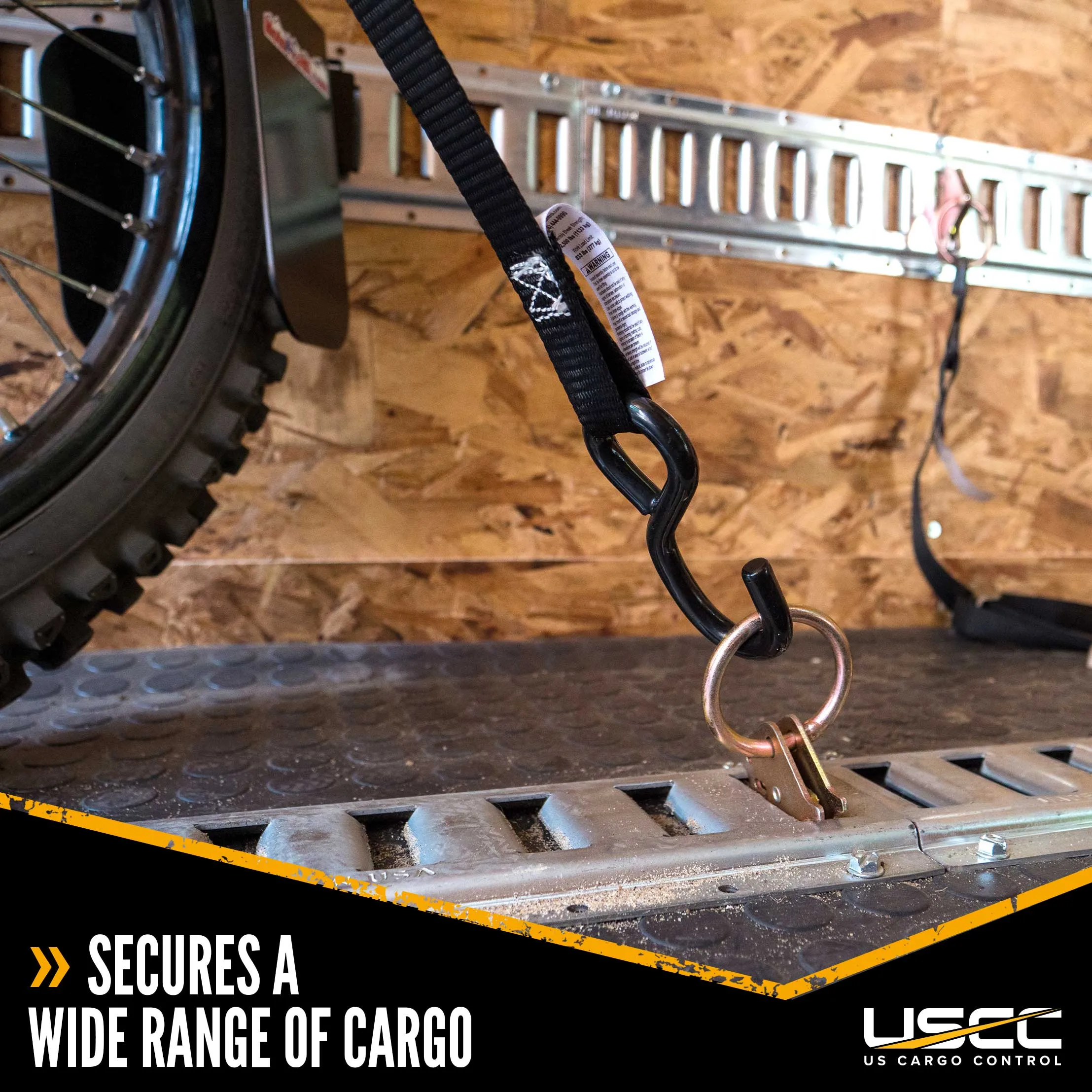 1" x 6' Cam Buckle Strap with S-Hooks | 1,200 lbs. BS