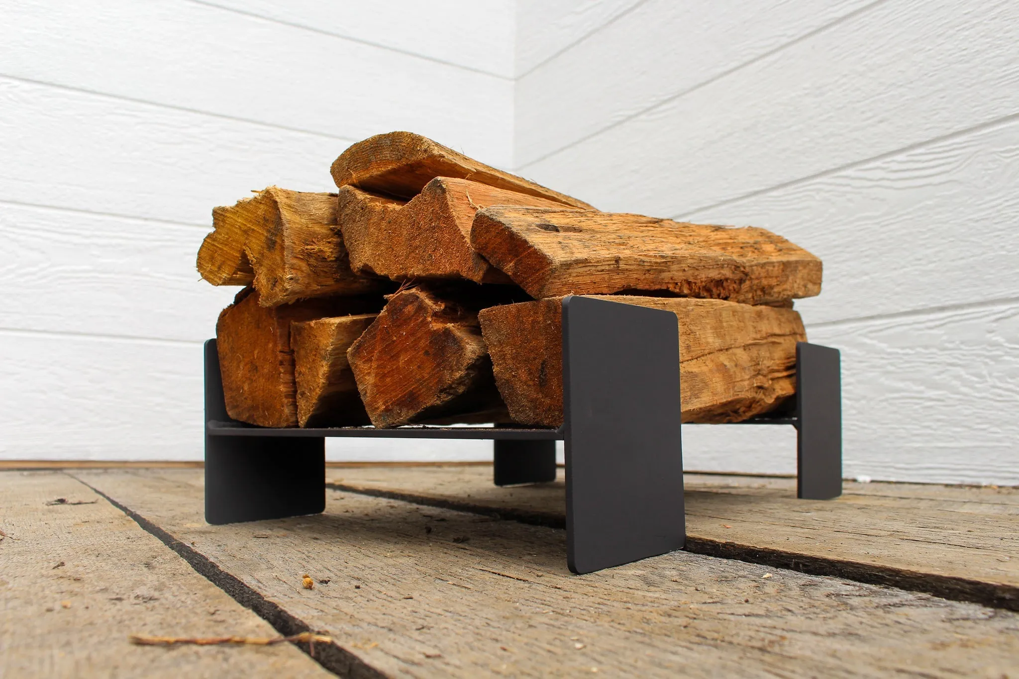 2-PACK Adjustable Steel Firewood Holder - Indoor Fireplace Wood Rack - Outdoor Firewood Rack - Portable Wood Stack - 12" x 5"- Free Shipping