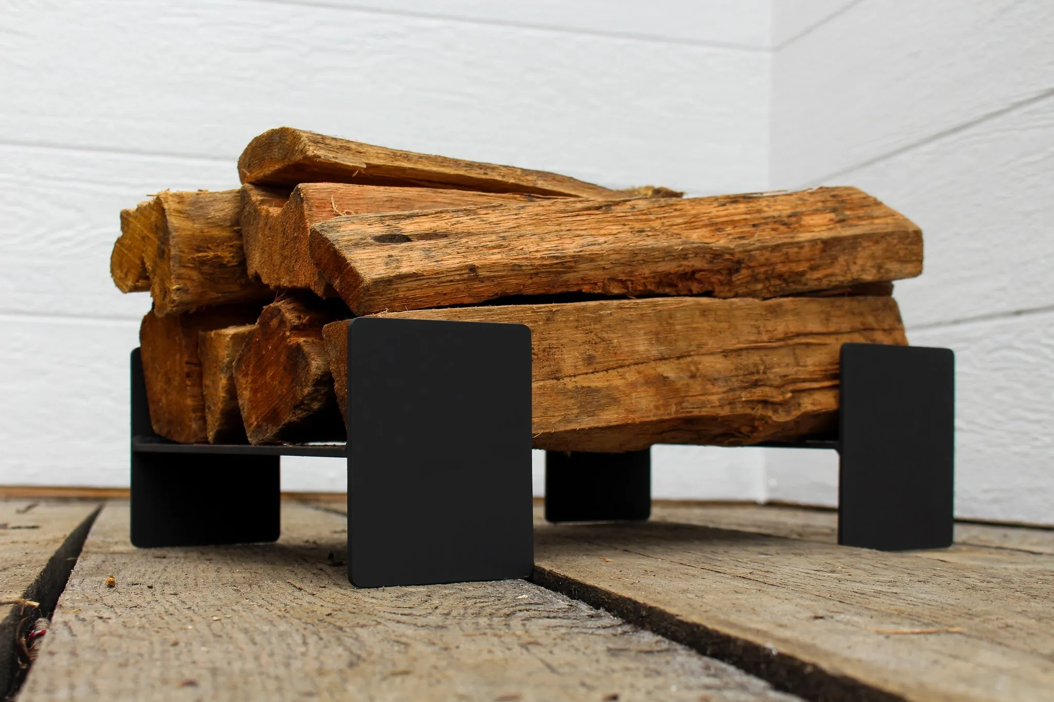2-PACK Adjustable Steel Firewood Holder - Indoor Fireplace Wood Rack - Outdoor Firewood Rack - Portable Wood Stack - 12" x 5"- Free Shipping