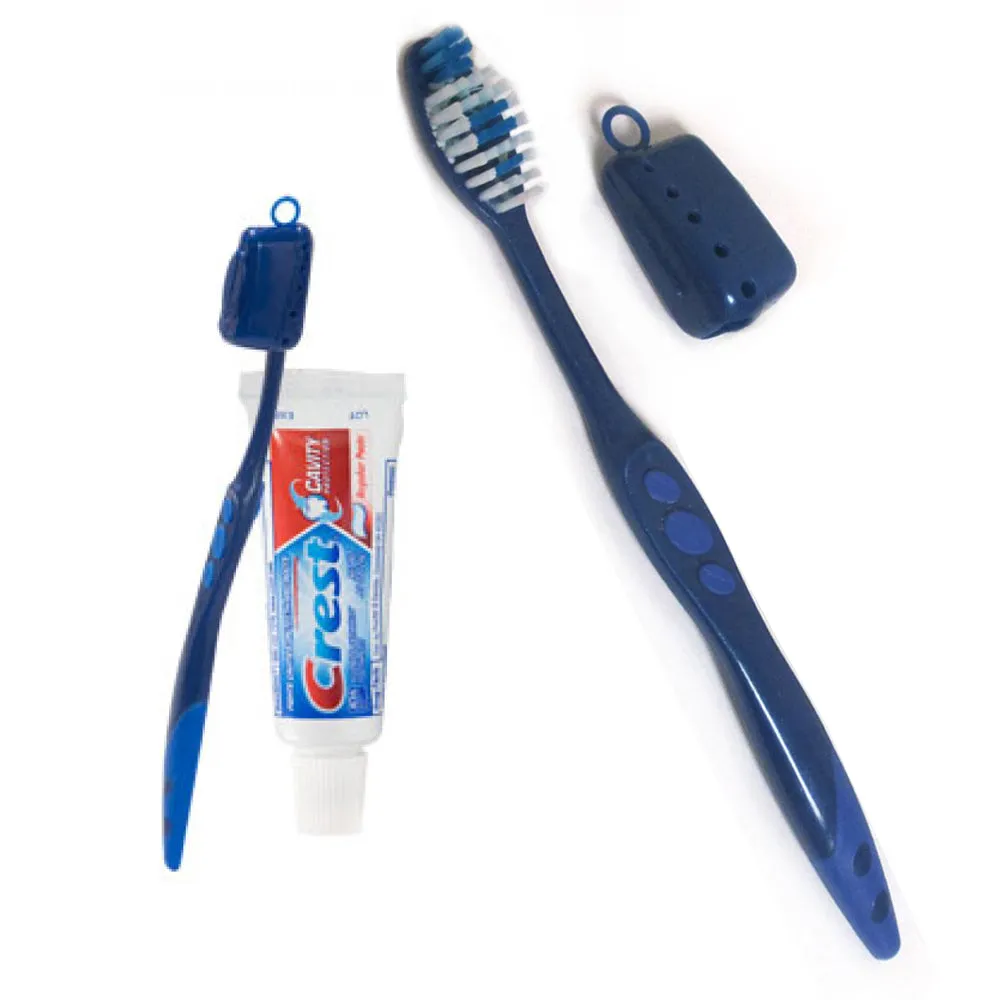 2 Packs Toothbrush Toothpaste Kit Travel Crest .85 oz Holder 3 Piece Set Compact