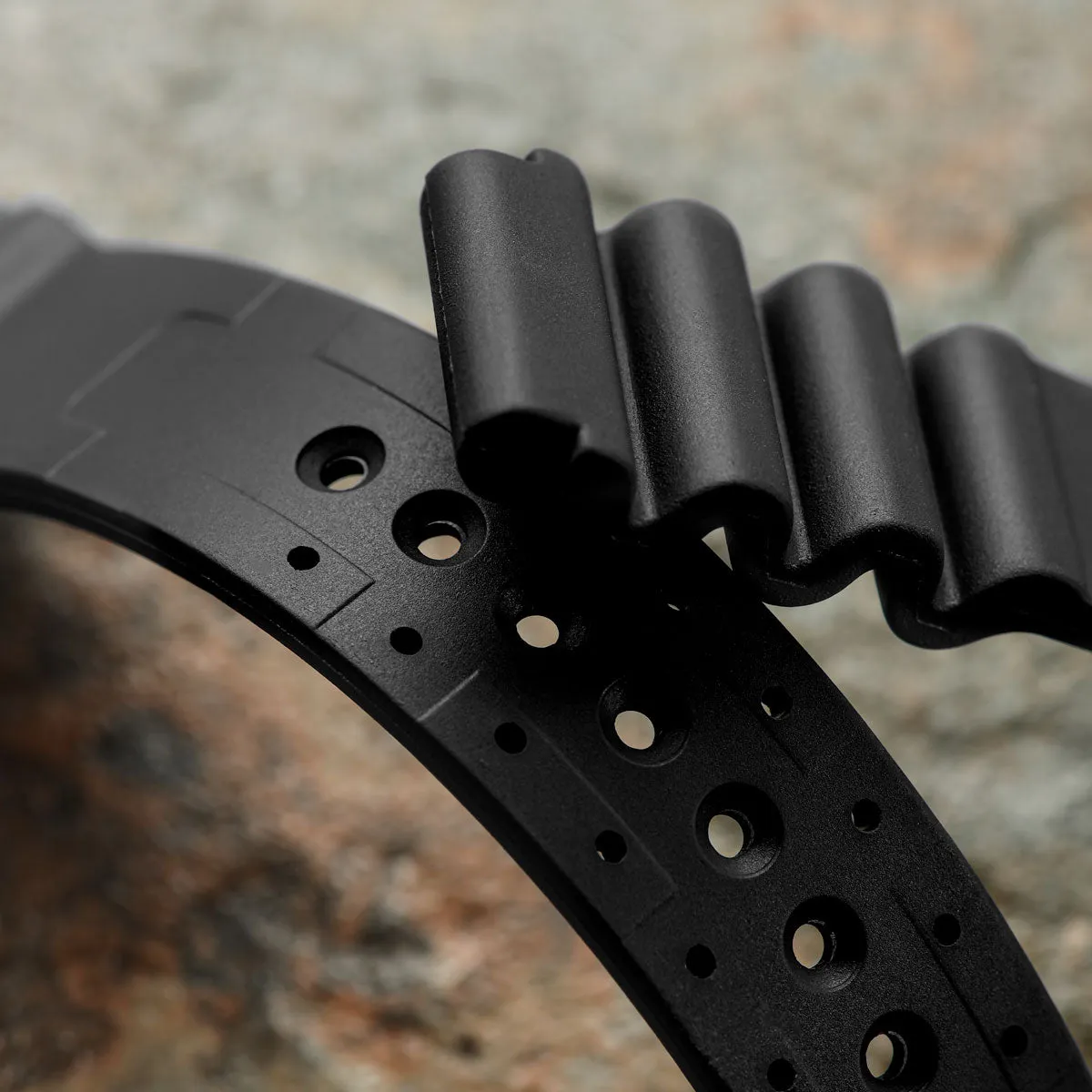 285 Italian Rubber Diver's Watch Strap - Black