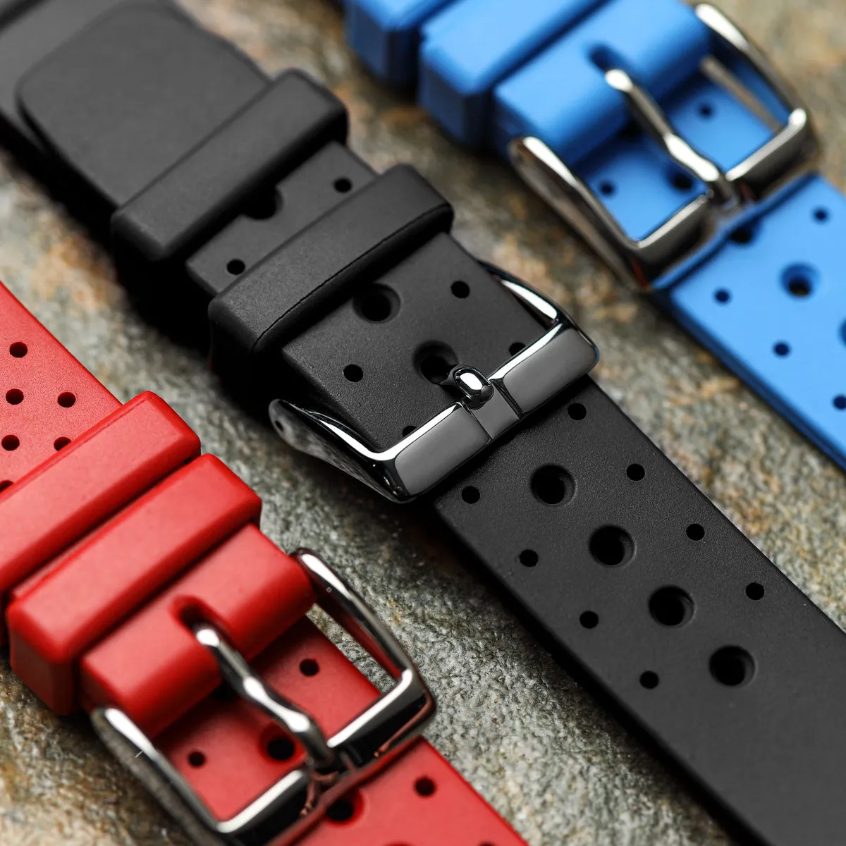 285 Italian Rubber Diver's Watch Strap - Black