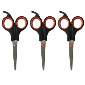 3 Scissors Set 5.5" Multipurpose Cutting Shears Office School Craft Comfort Grip