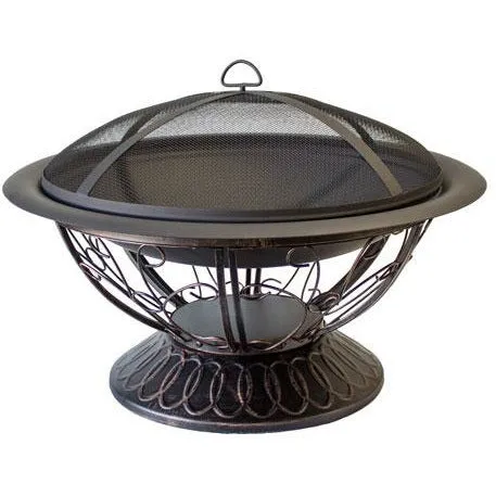 30" Wood Burning Firepit with Scroll Design