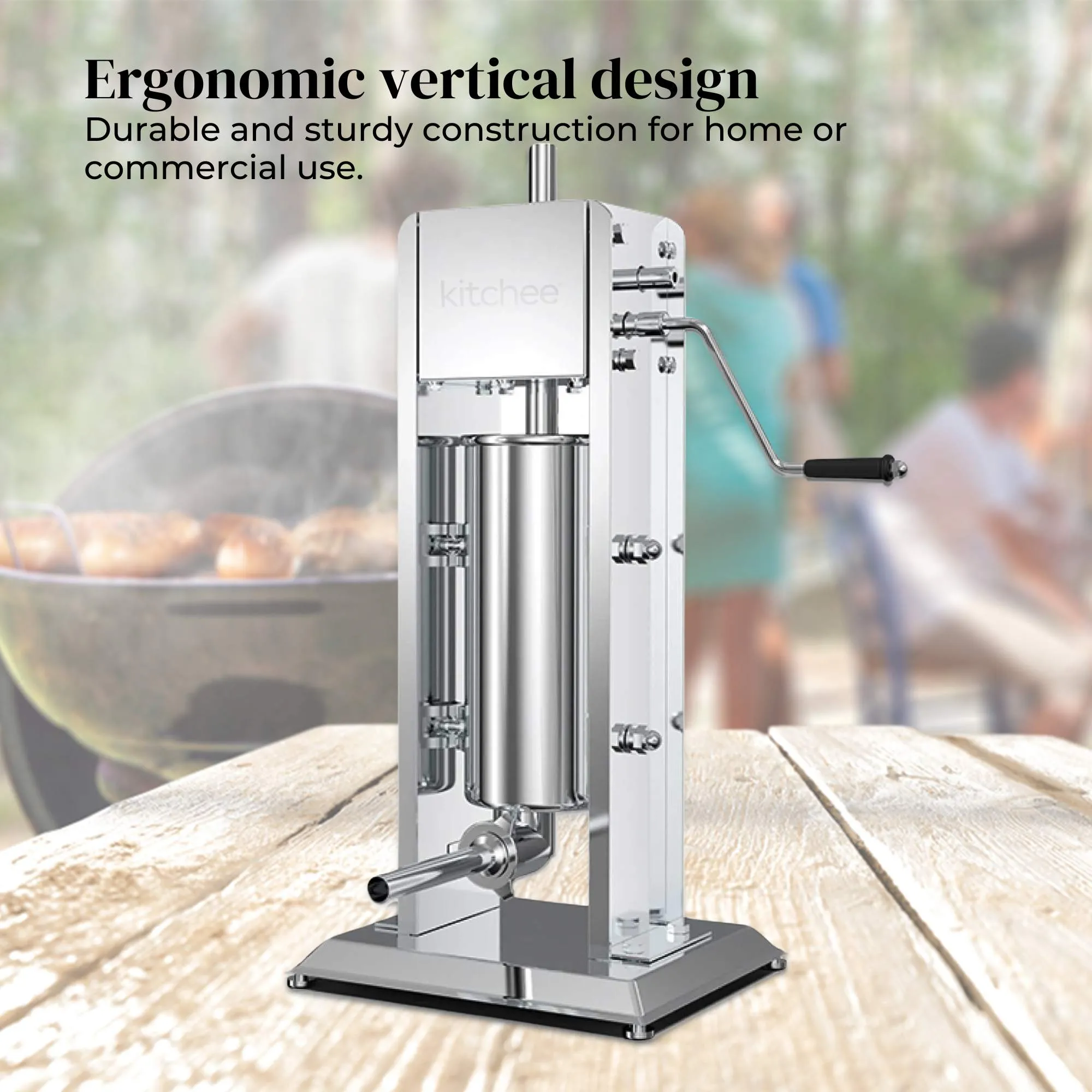 5L Manual Vertical Sausage Filler | Stainless Stuffer Meat Press Machine
