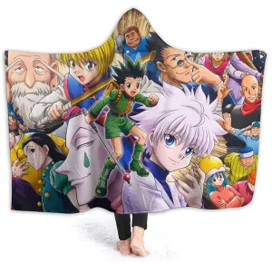 Anime Anti-Pilling Stylish Hooded Blanket - HunterHunter Flannel Blankets