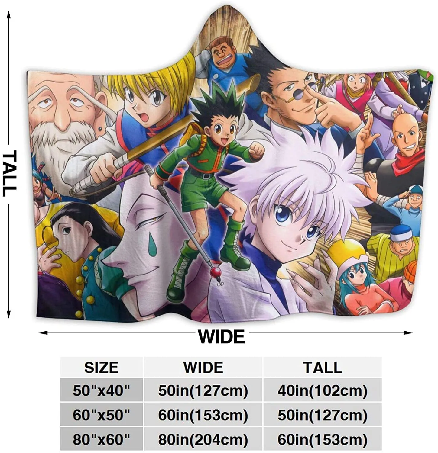 Anime Anti-Pilling Stylish Hooded Blanket - HunterHunter Flannel Blankets
