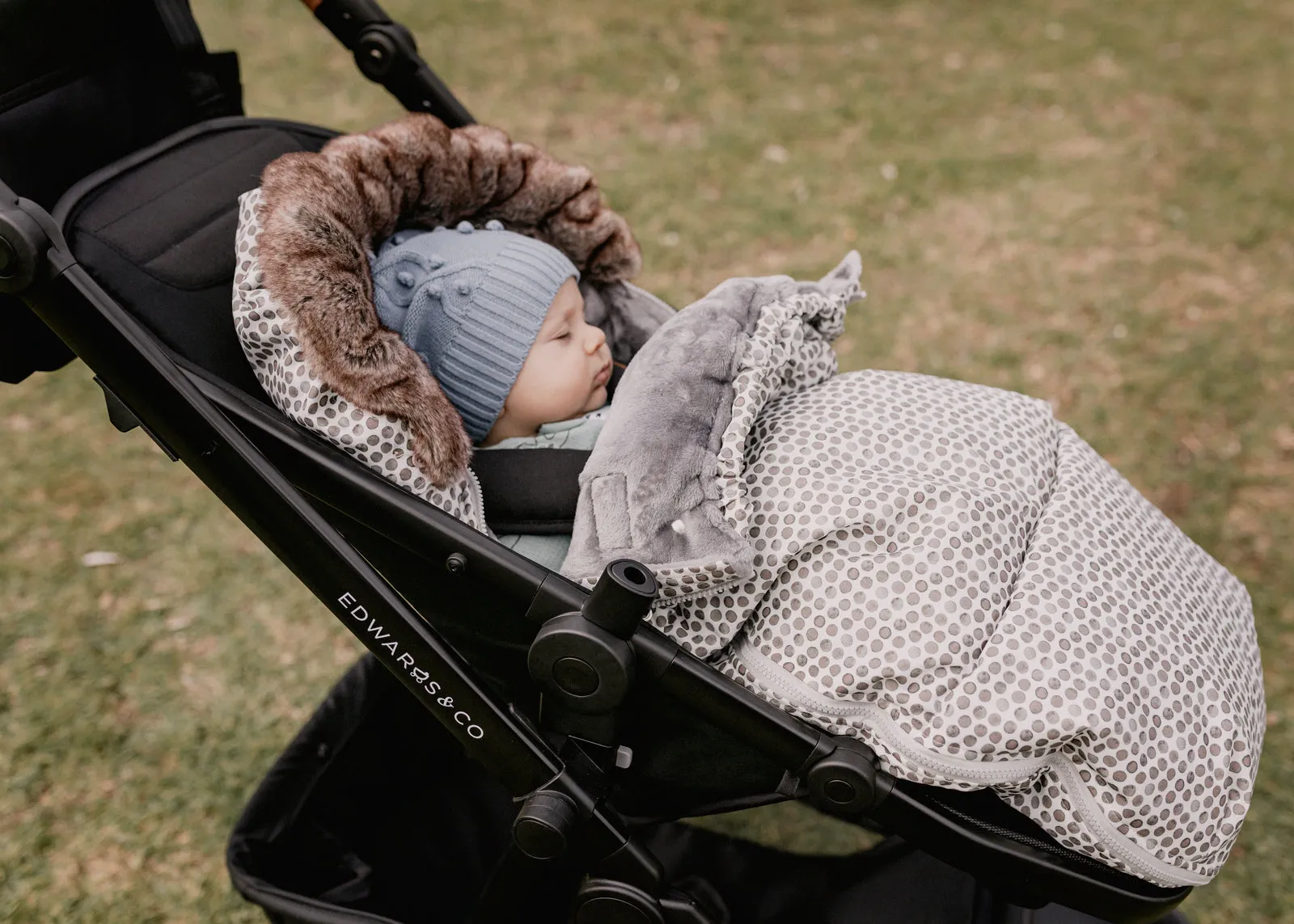 baby luno Nordic Footmuff Pram Liner - Raindrops