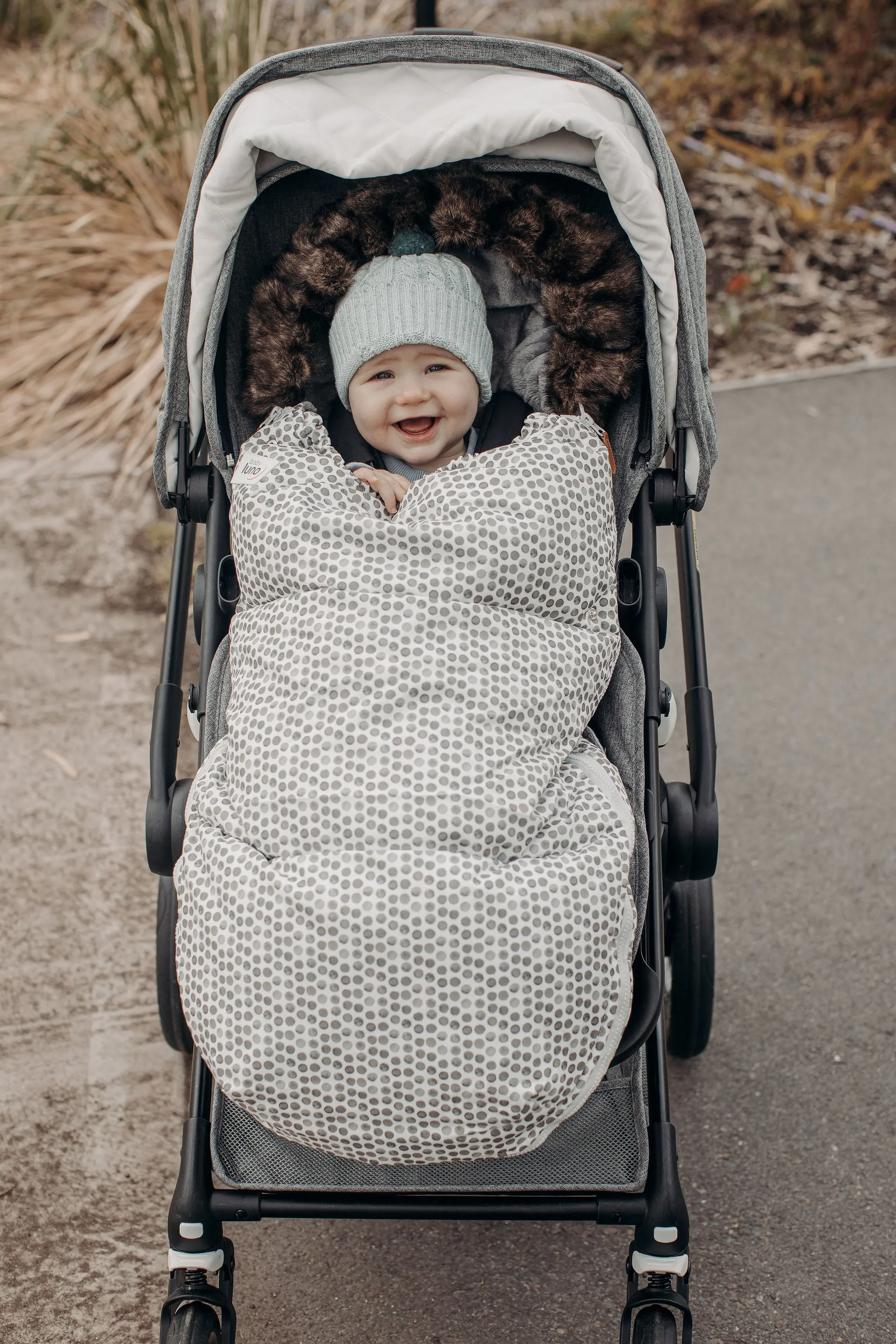 baby luno Nordic Footmuff Pram Liner - Raindrops