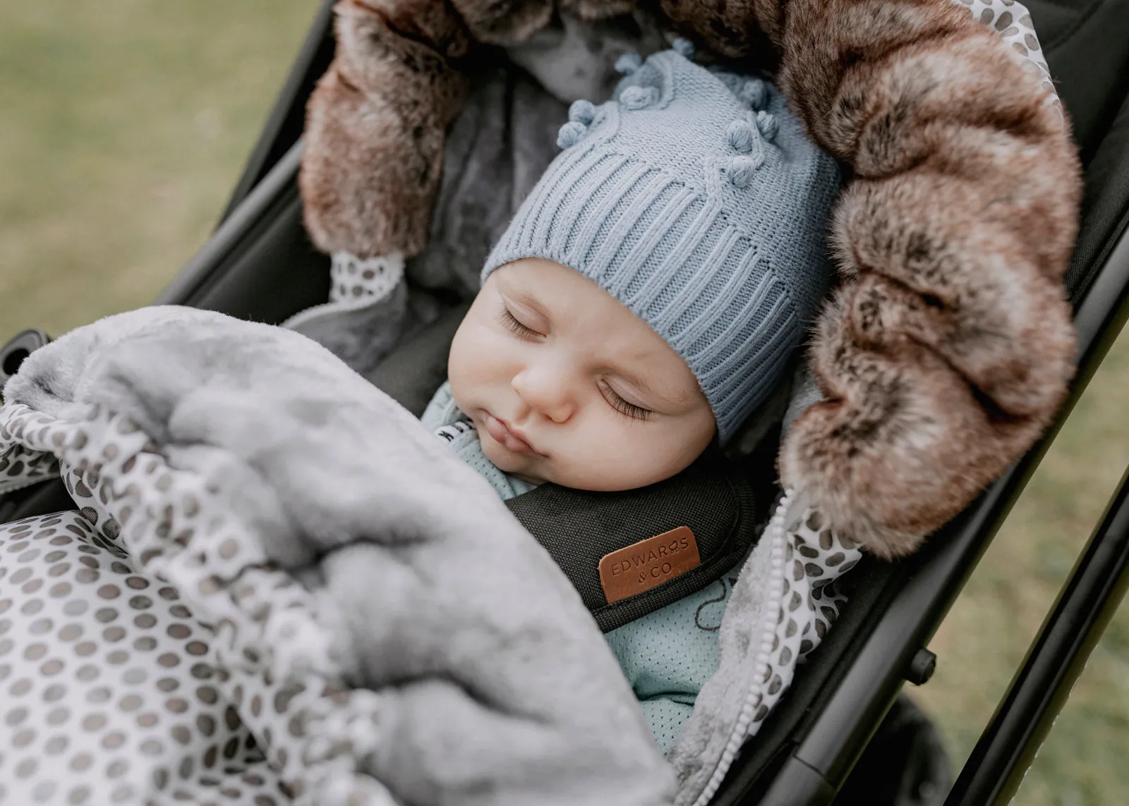 baby luno Nordic Footmuff Pram Liner - Raindrops