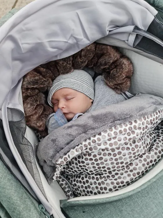 baby luno Nordic Footmuff Pram Liner - Raindrops