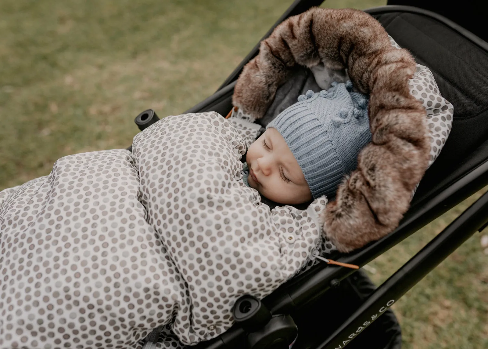 baby luno Nordic Footmuff Pram Liner - Raindrops