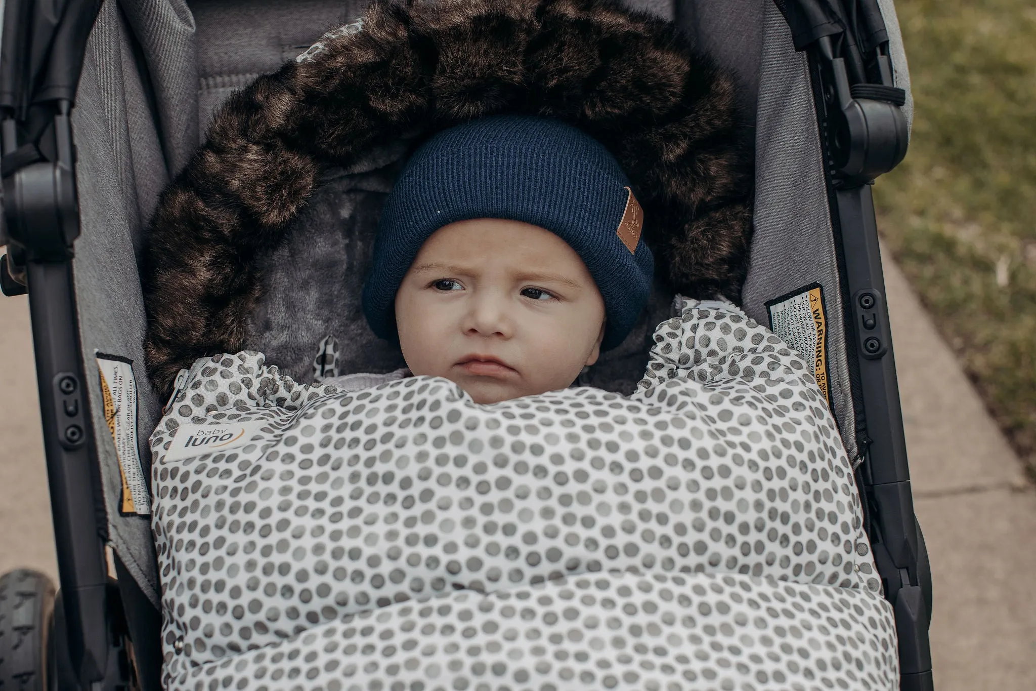 baby luno Nordic Footmuff Pram Liner - Raindrops
