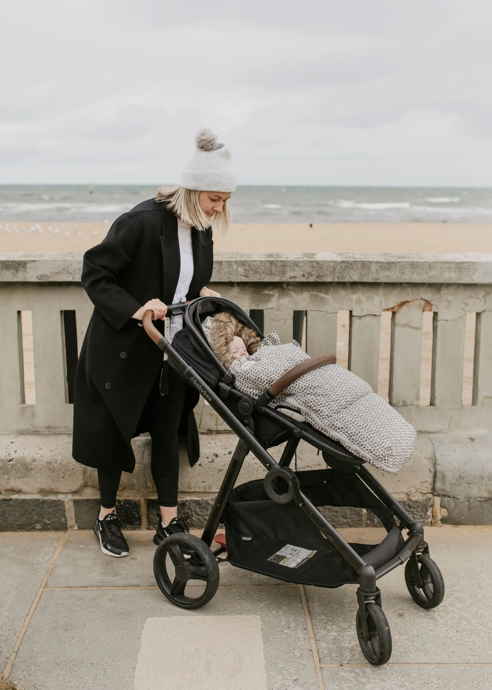baby luno Nordic Footmuff Pram Liner - Raindrops