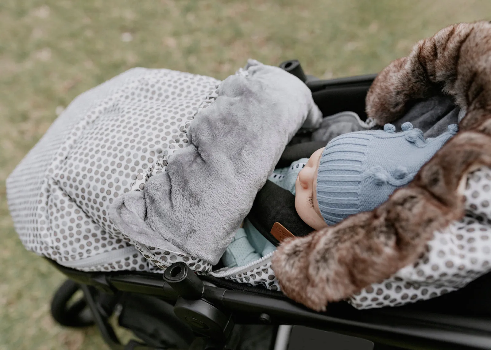 baby luno Nordic Footmuff Pram Liner - Raindrops