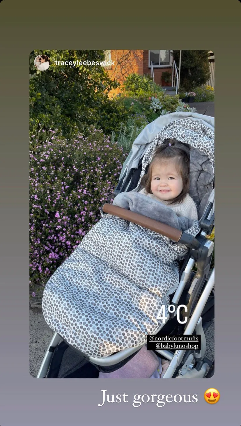 baby luno Nordic Footmuff Pram Liner - Raindrops