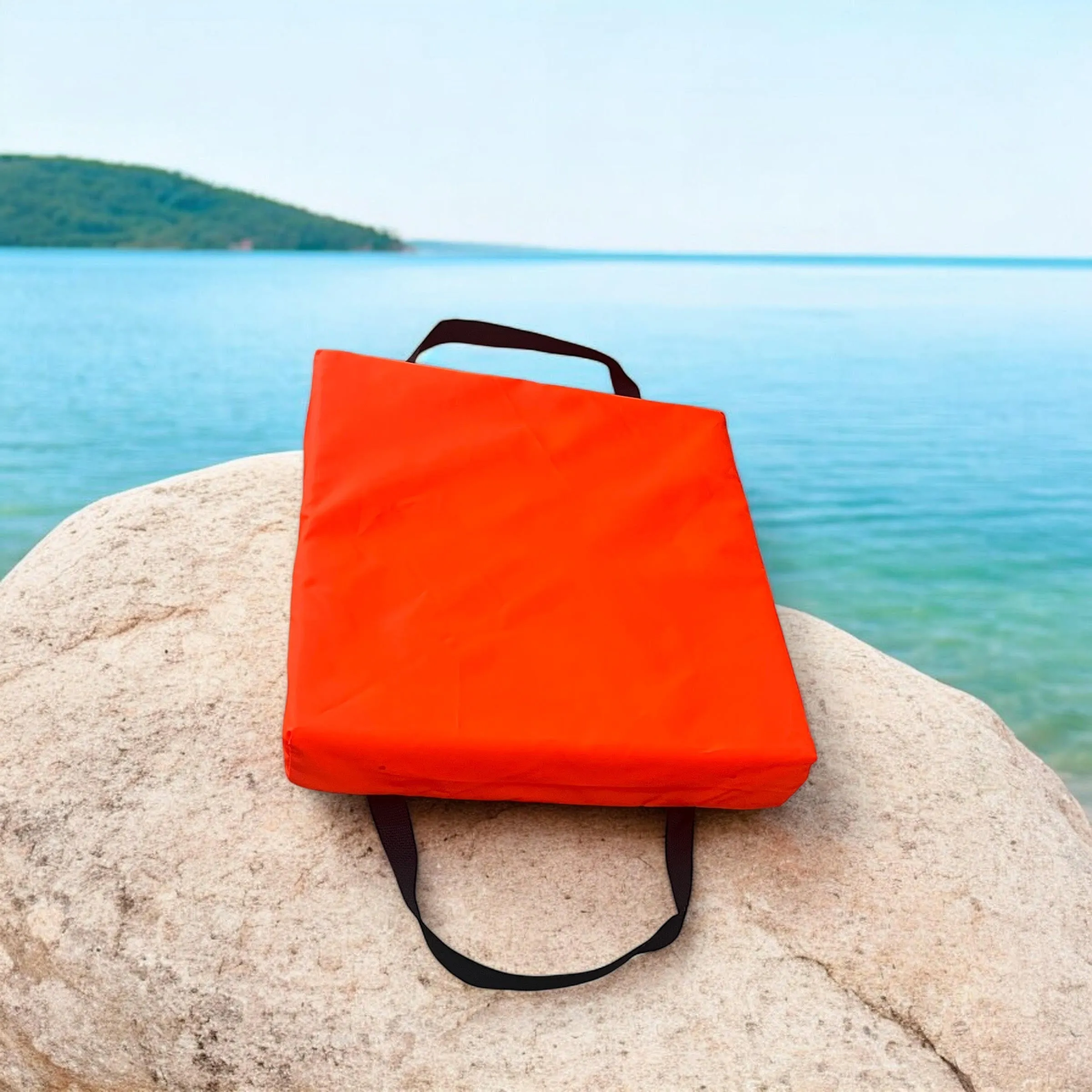 Bradley Type IV Boat Cushion USCG Approved Throwable Flotation Device; Coast Guard approved throw preserver with foam cushion; throwable boat cushion safety device