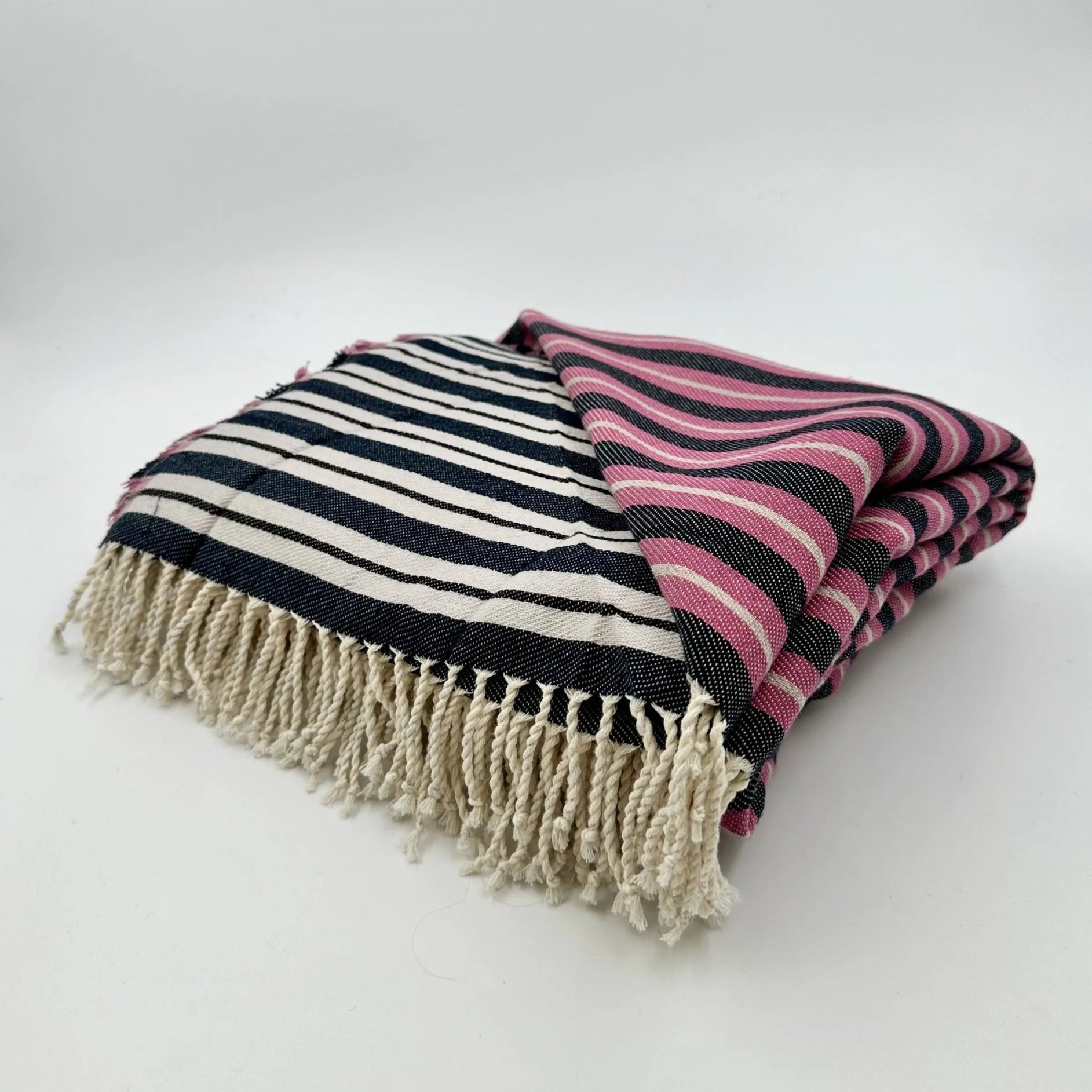Colorful Picnic Throw Blankets 58" X 70"  3.5" Twisted Tassels