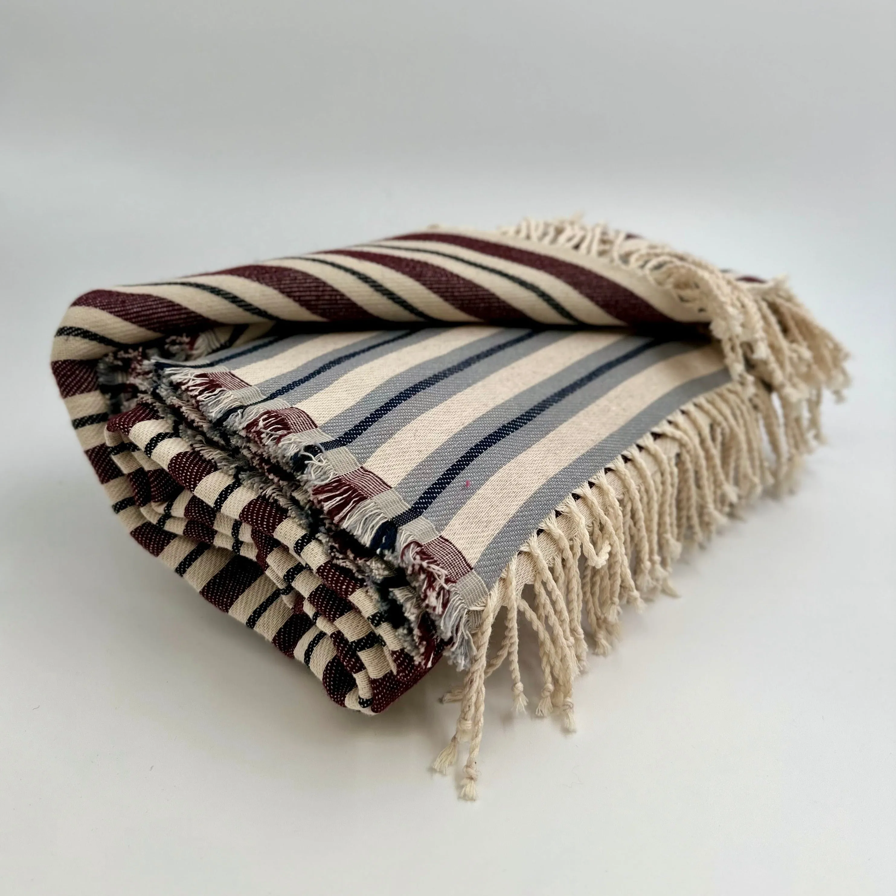 Colorful Picnic Throw Blankets 58" X 70"  3.5" Twisted Tassels