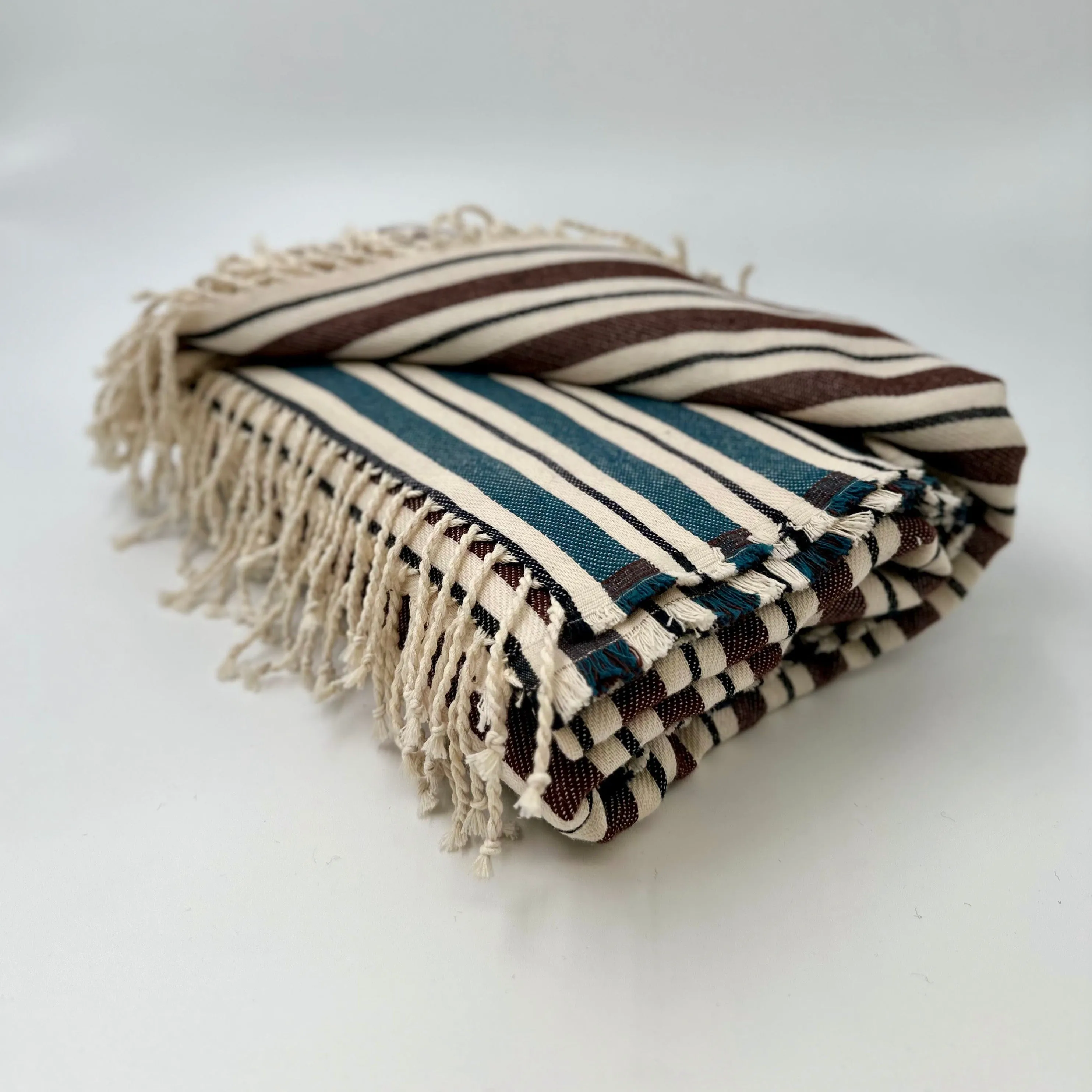 Colorful Picnic Throw Blankets 58" X 70"  3.5" Twisted Tassels