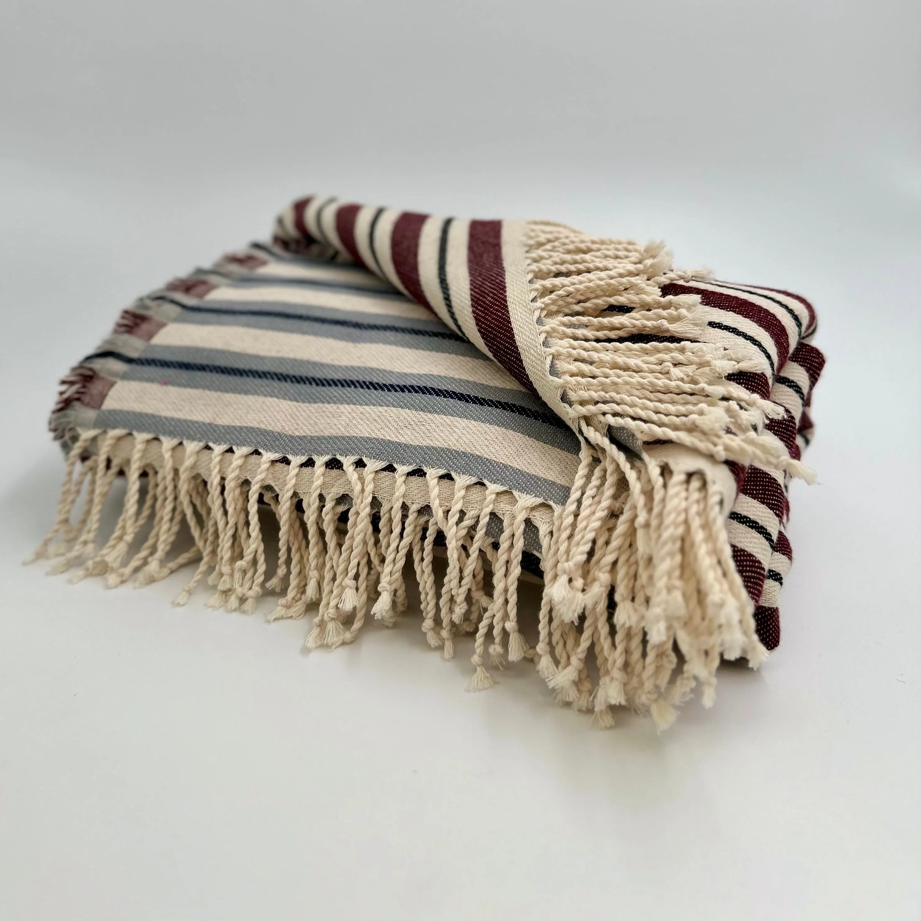 Colorful Picnic Throw Blankets 58" X 70"  3.5" Twisted Tassels