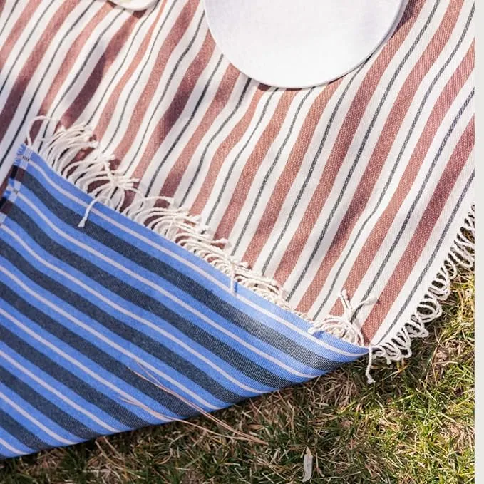 Colorful Picnic Throw Blankets 58" X 70"  3.5" Twisted Tassels