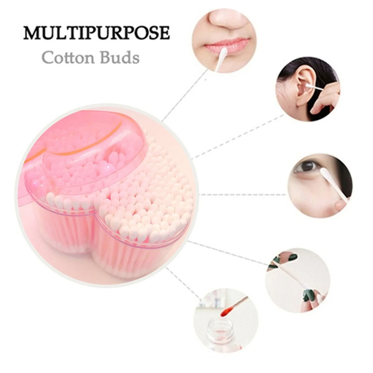 Cotton Buds for ear cleaning, soft and natural cotton swabs (100 pieces)