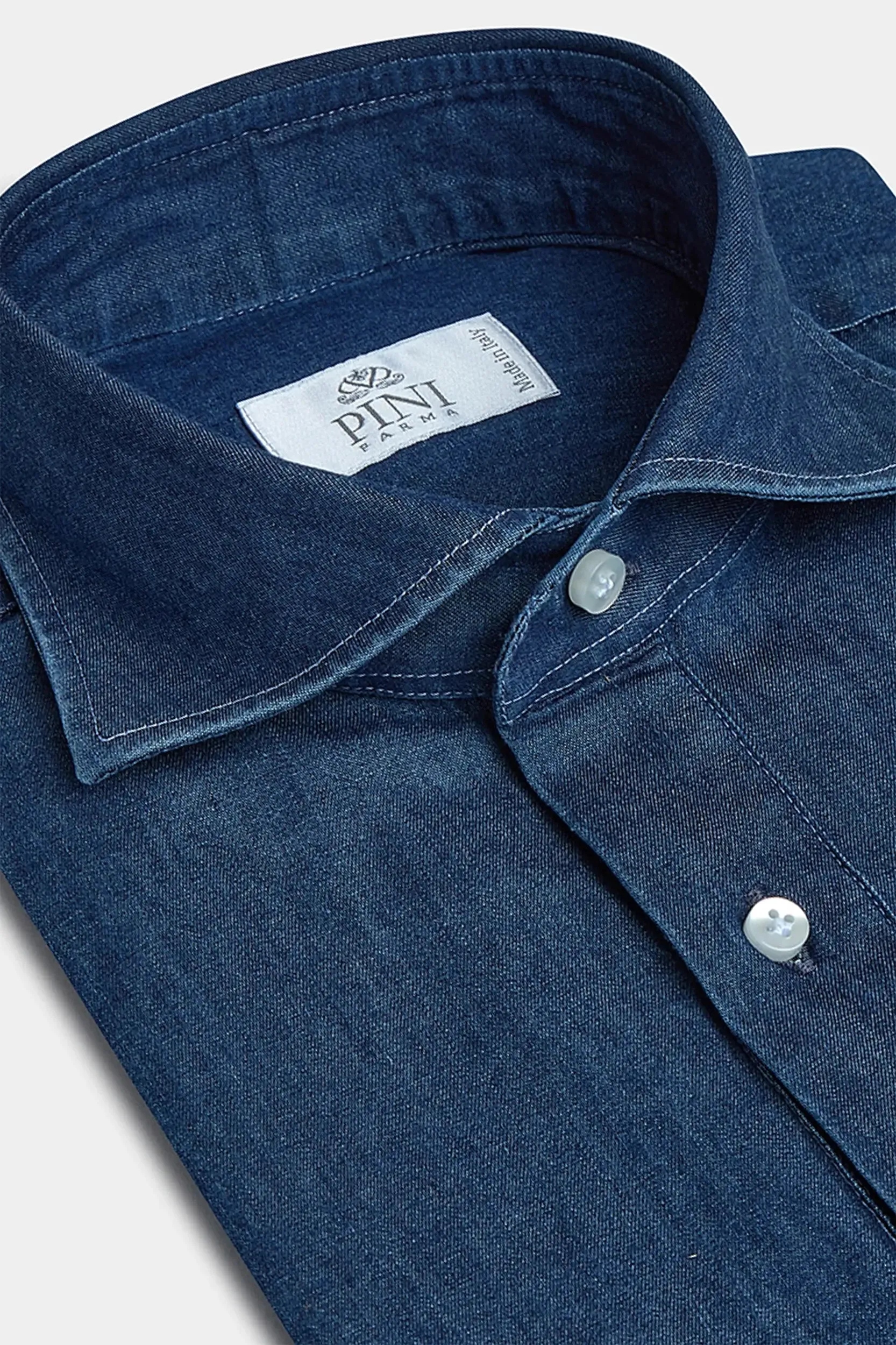Denim popover shirt - Made in Italy