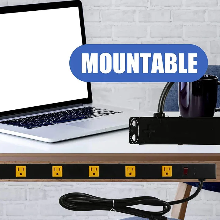 E-Macht Surge Protector Power Strip with Outlets Ports 6-Foot Cord for Home, Office -Black (1, 10outlets)