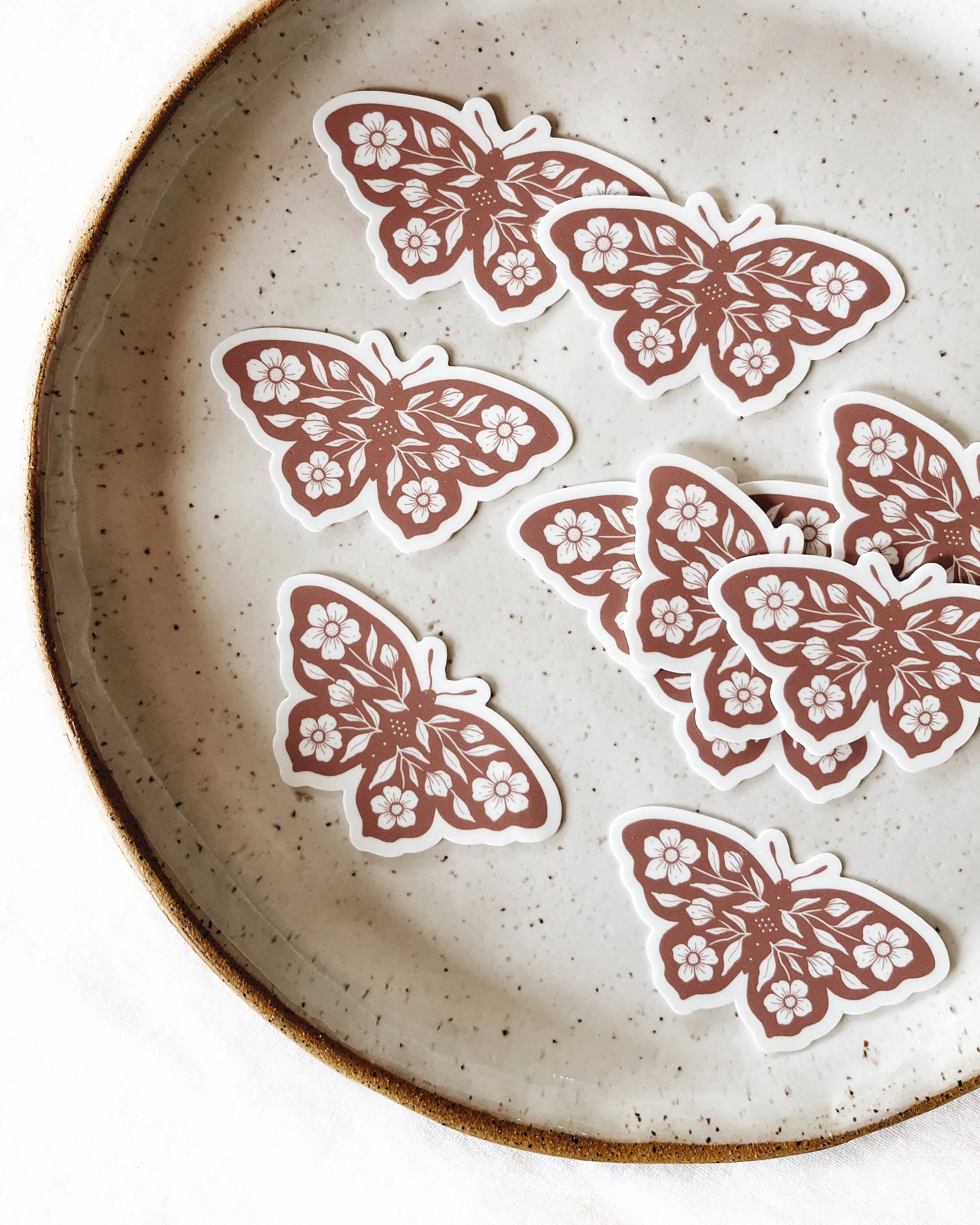 Floral Butterfly Vinyl Sticker