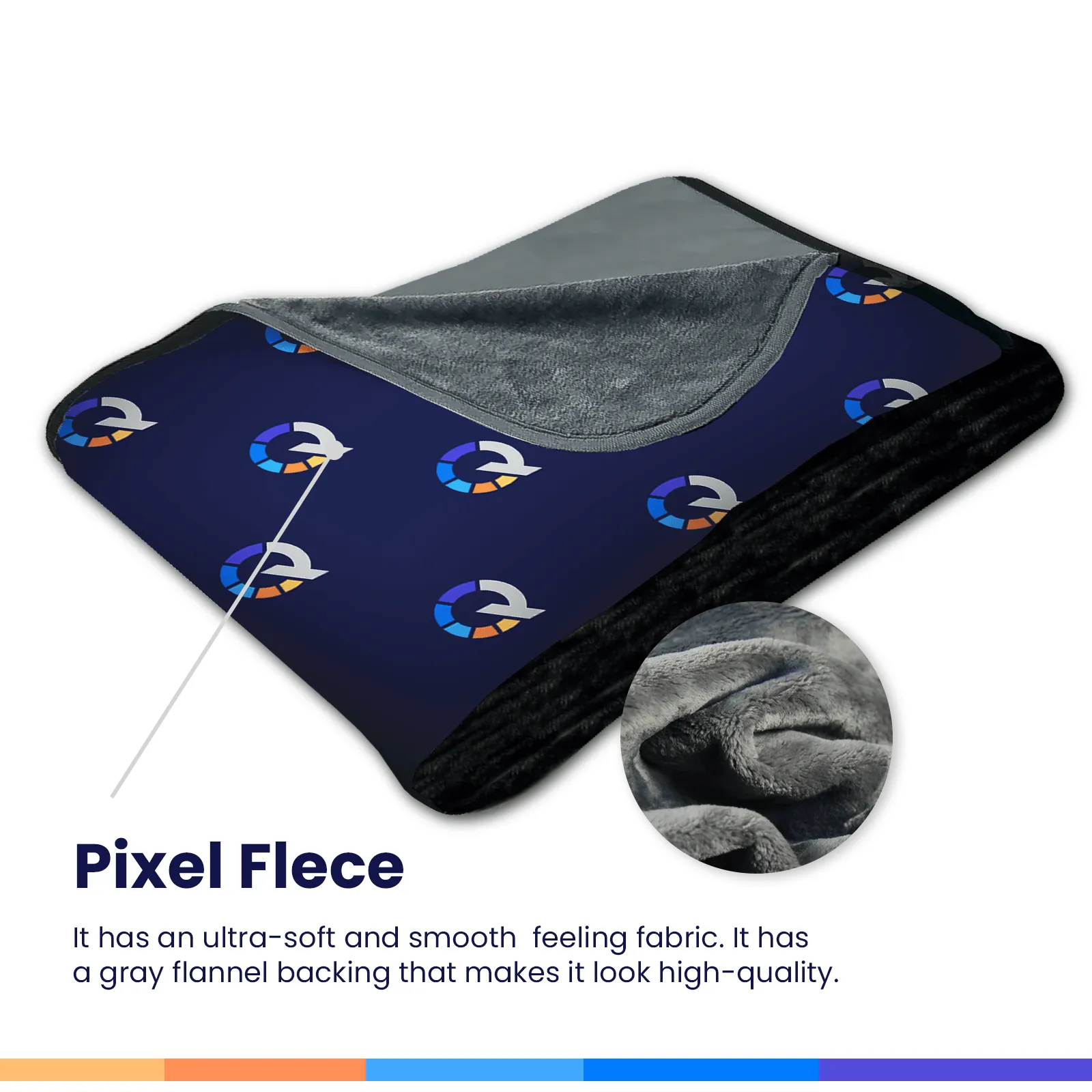 Four Photos Vertical Gallery with Text Premium Fleece Photo Blanket