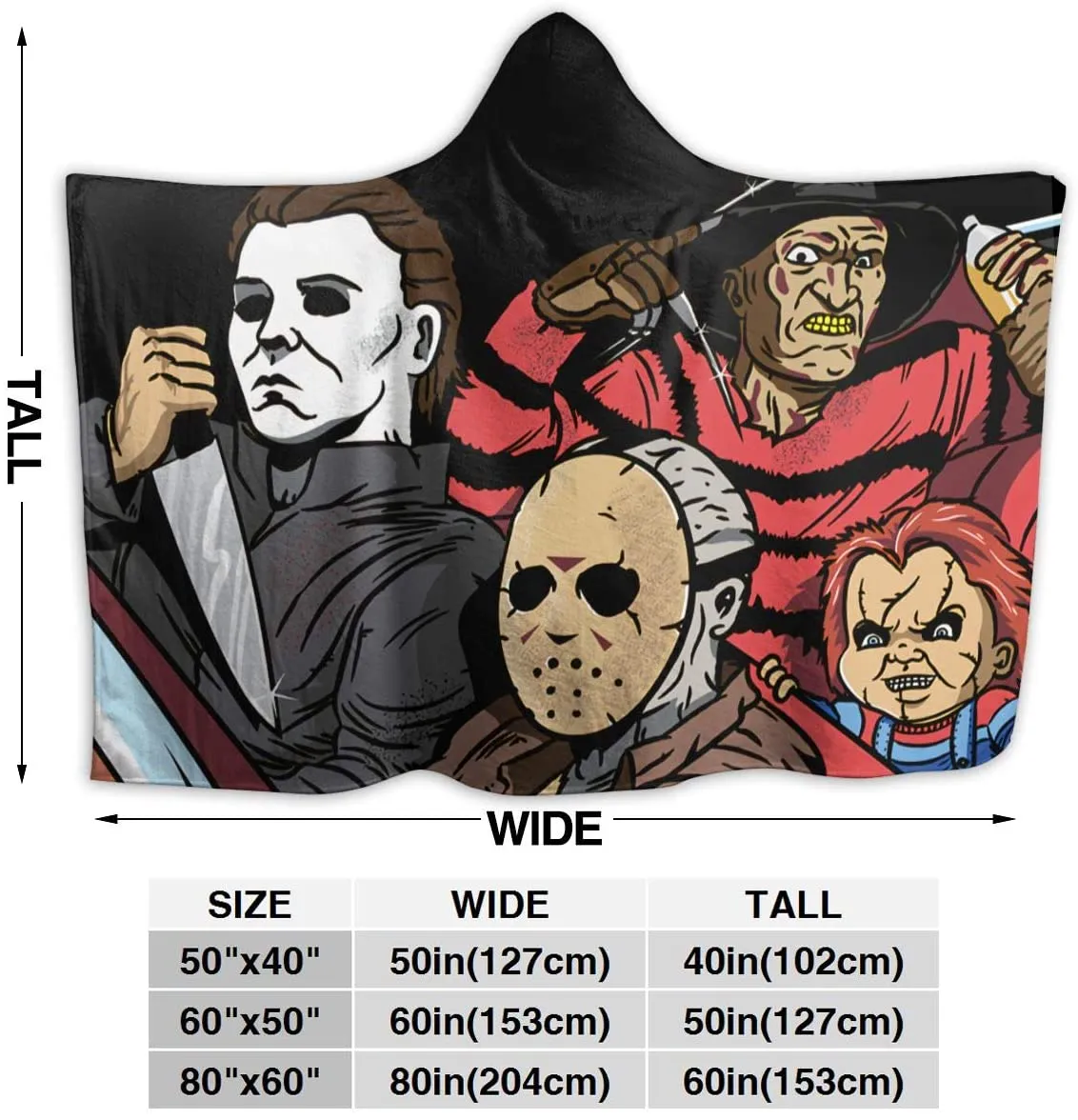 Horror Michael-Myers Hooded Blanket - Microfiber Bedding Fluffy Blanket