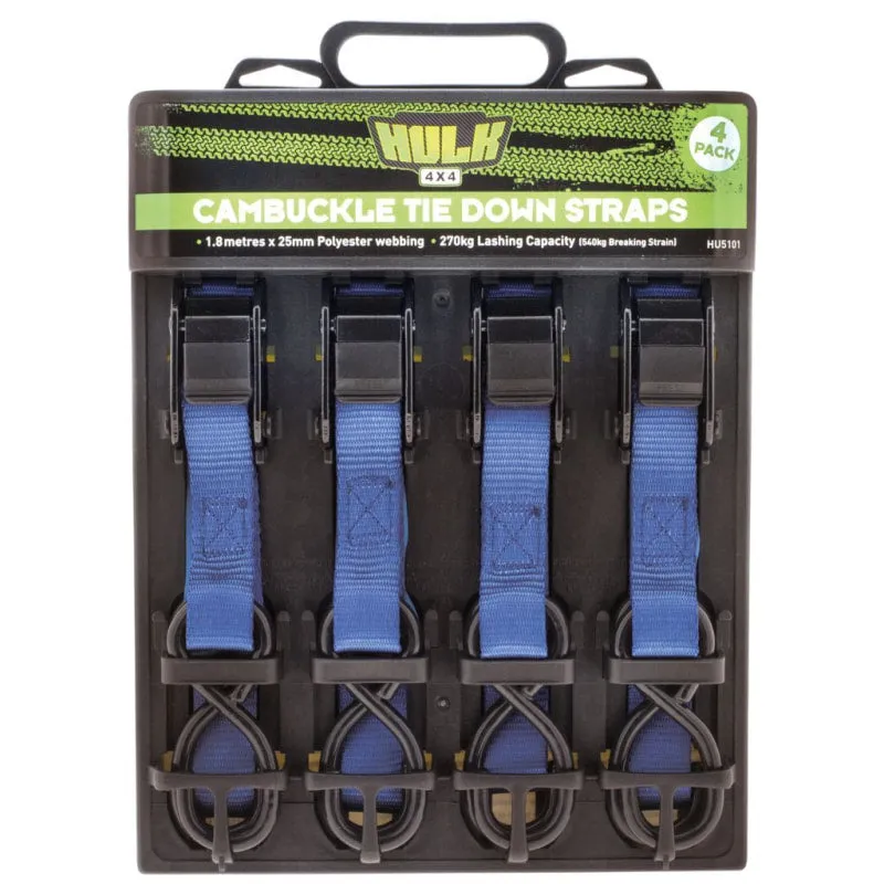 Hulk Cambuckle Tie Down Straps | Pack of 4