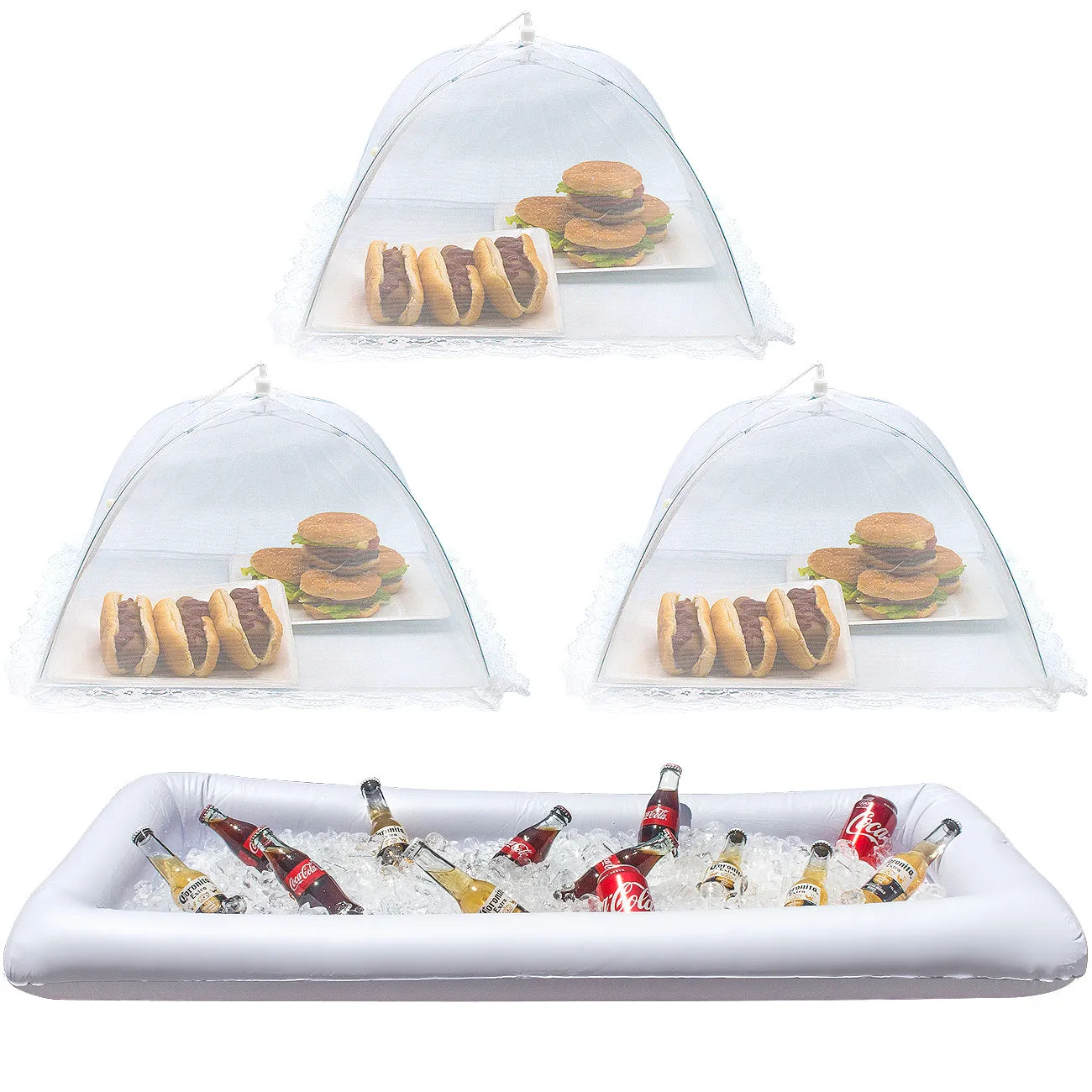 Inflatable Serving Bar and Food Cover Umbrellas