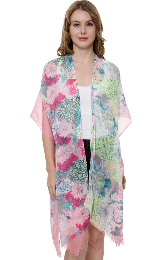 JP1411 Floral Printed Cover-Up Kimono