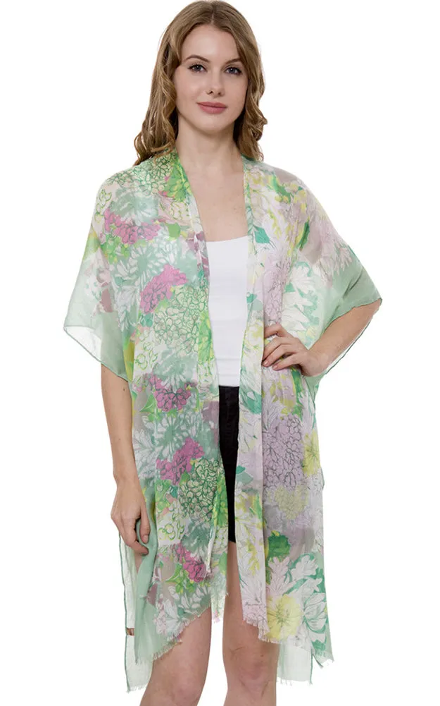 JP1411 Floral Printed Cover-Up Kimono