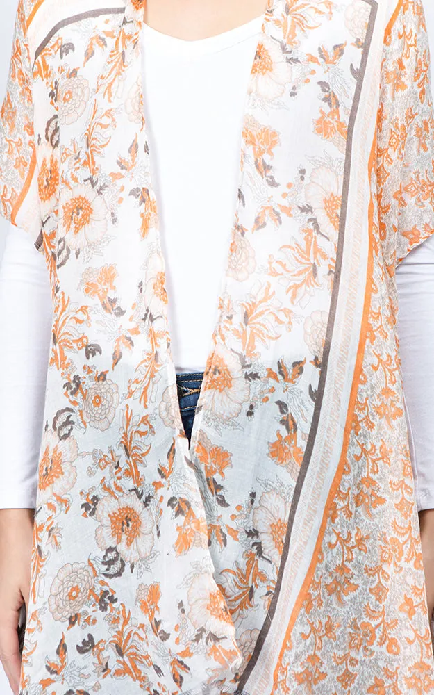 KP1C51 Floral Printed Kimono