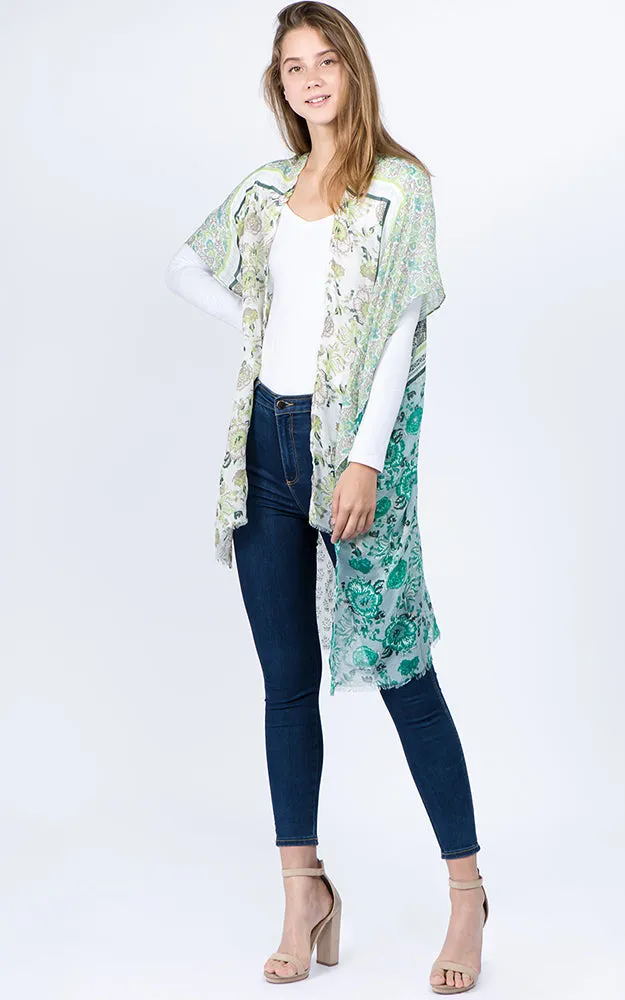 KP1C51 Floral Printed Kimono