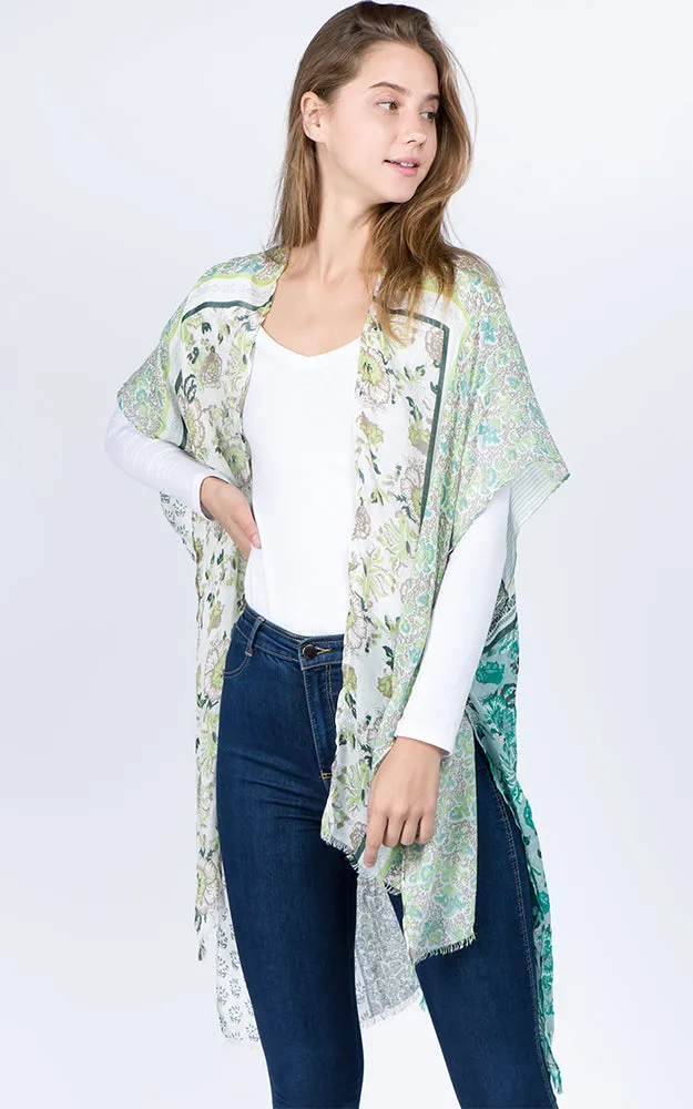 KP1C51 Floral Printed Kimono