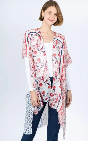 KP1C51 Floral Printed Kimono