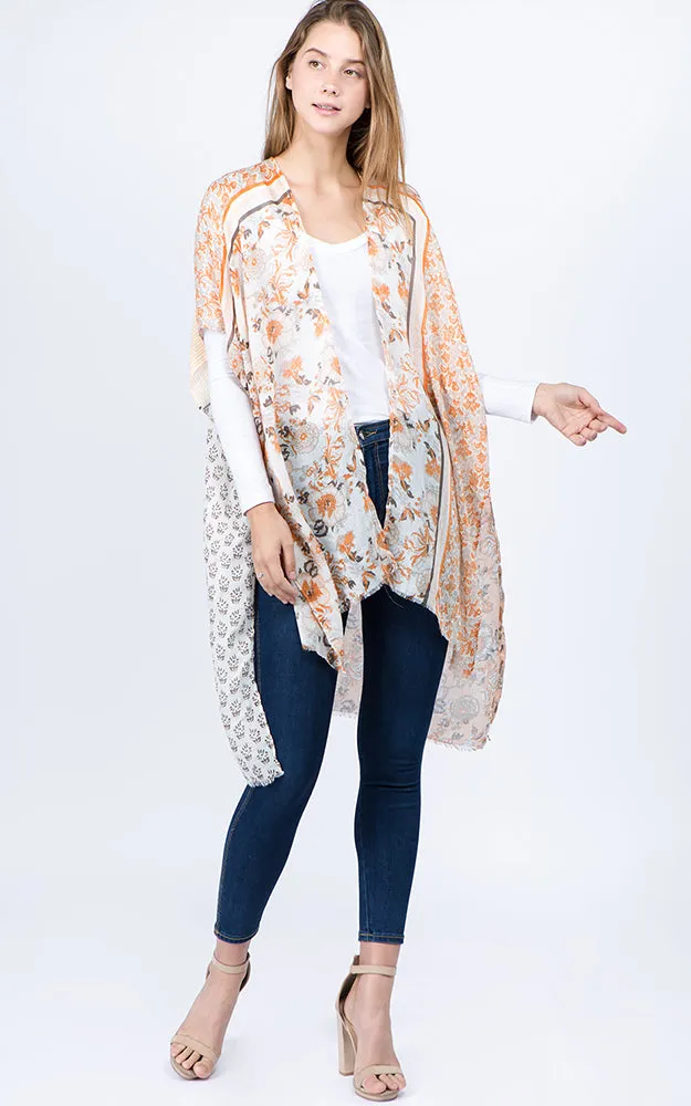 KP1C51 Floral Printed Kimono