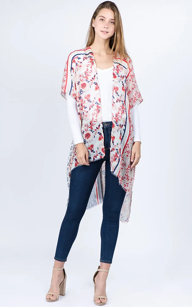 KP1C51 Floral Printed Kimono