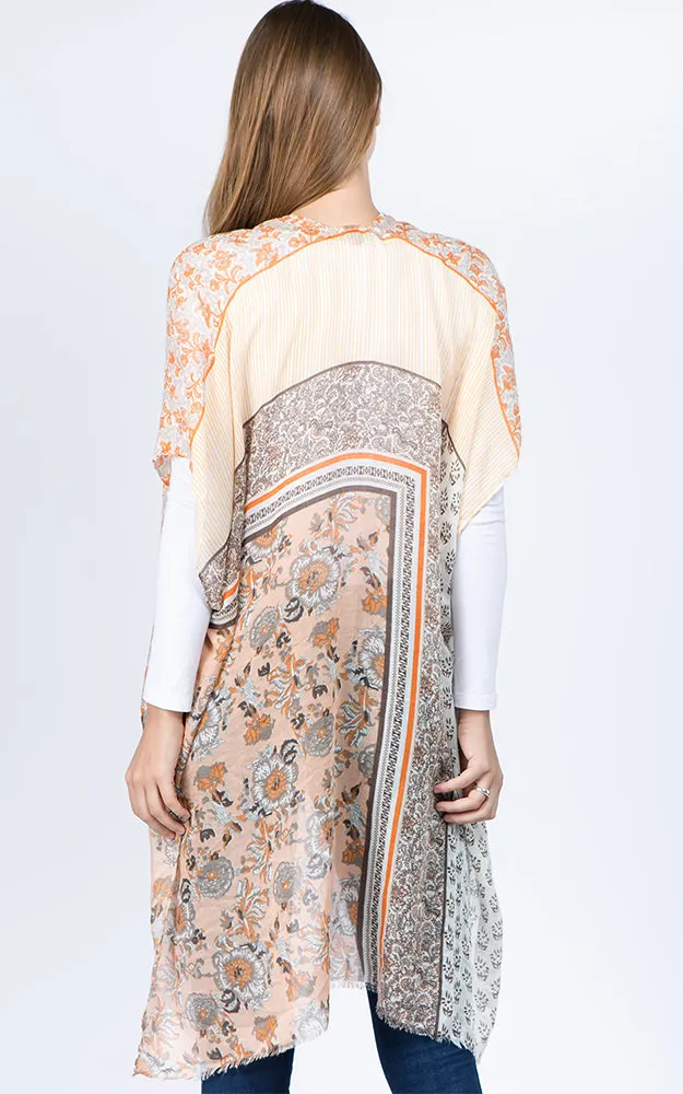 KP1C51 Floral Printed Kimono