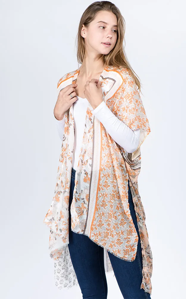 KP1C51 Floral Printed Kimono