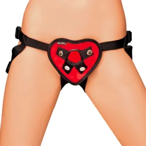 Lux Fetish Red Heart Strap-On Harness