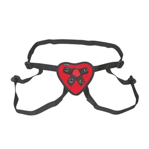 Lux Fetish Red Heart Strap-On Harness